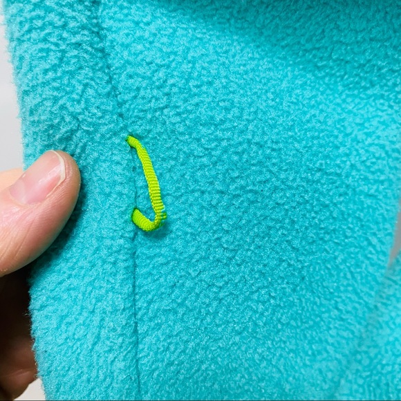 LL Bean Girls Green/Chartreuse Medium Weight Fleece Jacket Size Small - Picture 4 of 6